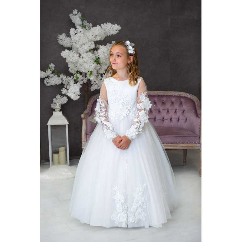 Handmade White First Holy Communion Dress Style CAROLINE MCH