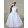 White First Holy Communion Dress Style FUSCHIA