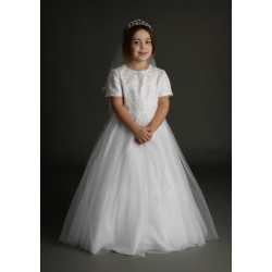 White First Holy Communion Dress Style D009