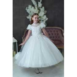 HANDMADE WHITE FIRST HOLY COMMUNION DRESS T-266