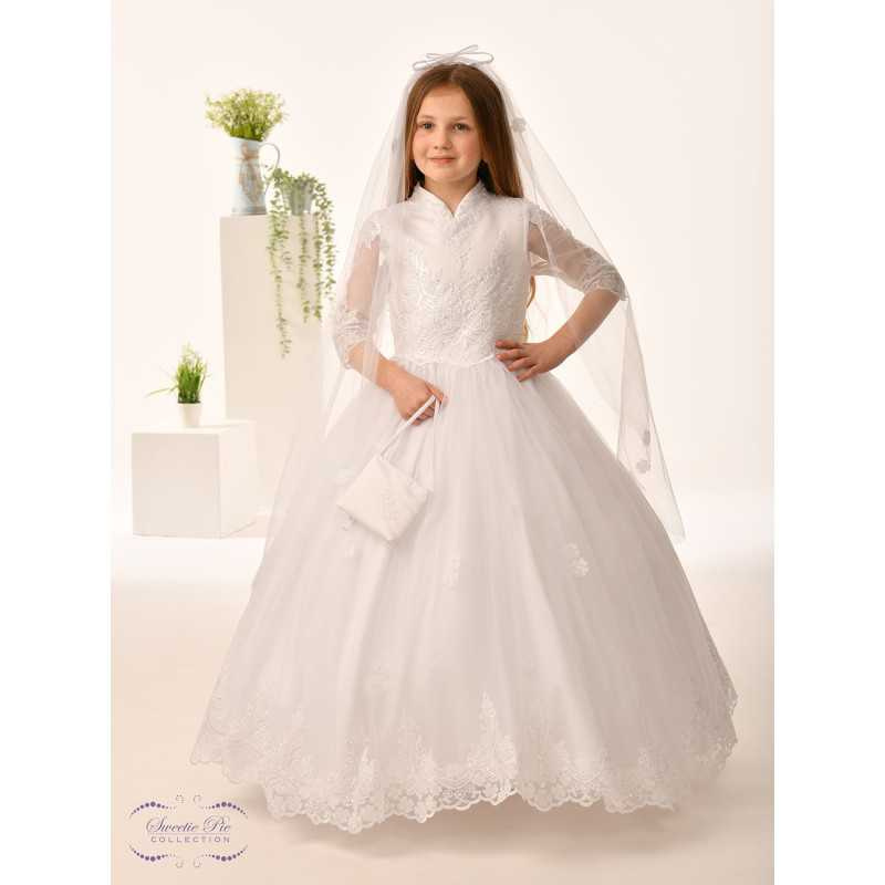 Sweetie Pie First Holy Communion White Dress Style 5013