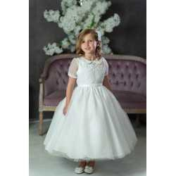 JOAN CALABRESE WHITE TEA-LENGTH FIRST HOLY COMMUNION DRESS STYLE PJ-25