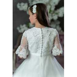 PAULA'S COMMUNION WHITE TEA-LENGTH FIRST HOLY COMMUNION DRESS STYLE PJ-32