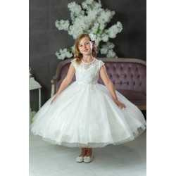 PAULA'S COMMUNION WHITE TEA-LENGTH FIRST HOLY COMMUNION DRESS STYLE UF23003