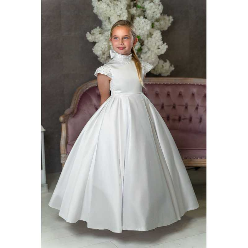 White First Holy Communion Dress Style COM030