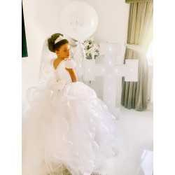 White First Holy Communion Dress Style COM034