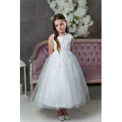 White First Holy Communion Dress Style FG009