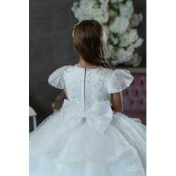 HANDMADE WHITE FIRST HOLY COMMUNION DRESS T-267