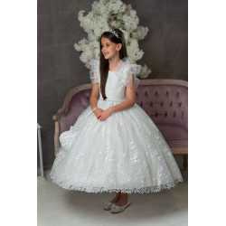 HANDMADE WHITE FIRST HOLY COMMUNION DRESS T-263