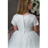 PAULA'S COMMUNION WHITE TEA-LENGTH FIRST HOLY COMMUNION DRESS STYLE PJ-14 S/P