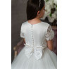 PAULA'S COMMUNION WHITE TEA-LENGTH FIRST HOLY COMMUNION DRESS STYLE PJ-66