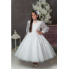 PAULA'S COMMUNION WHITE TEA-LENGTH FIRST HOLY COMMUNION DRESS STYLE PJ-69