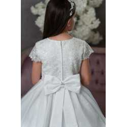 PAULA'S COMMUNION WHITE TEA-LENGTH FIRST HOLY COMMUNION DRESS STYLE PJ-53