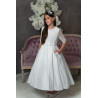 PAULA'S COMMUNION WHITE TEA-LENGTH FIRST HOLY COMMUNION DRESS STYLE PJ-50