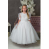 PAULA'S COMMUNION WHITE TEA-LENGTH FIRST HOLY COMMUNION DRESS STYLE PJ-29