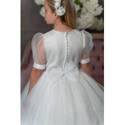 PAULA'S COMMUNION WHITE TEA-LENGTH FIRST HOLY COMMUNION DRESS STYLE PJ-29