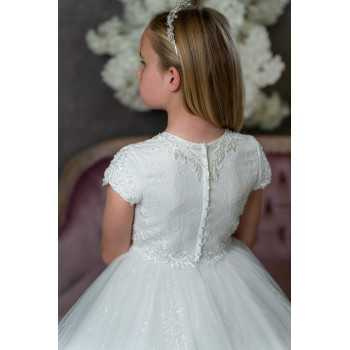  JOAN CALABRESE WHITE TEA-LENGTH FIRST HOLY COMMUNION DRESS