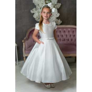  PAULA'S COMMUNION WHITE TEA-LENGTH FIRST HOLY COMMUNION DRESS