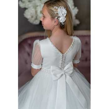 PAULA'S COMMUNION WHITE TEA-LENGTH FIRST HOLY COMMUNION DRESS