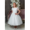 PAULA'S COMMUNION WHITE TEA-LENGTH FIRST HOLY COMMUNION DRESS