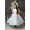 PAULA'S COMMUNION WHITE TEA-LENGTH FIRST HOLY COMMUNION DRESS