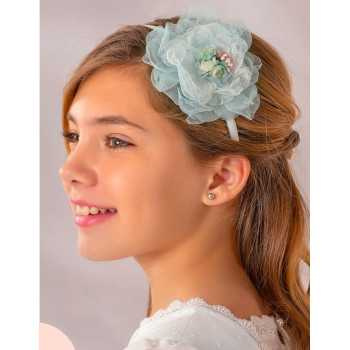 CARMY HANDMADE IVORY/MINT FIRST HOLY COMMUNION HEADBAND