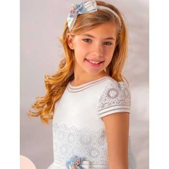 CARMY HANDMADE IVORY/BLUE FIRST HOLY COMMUNION HEADBAND