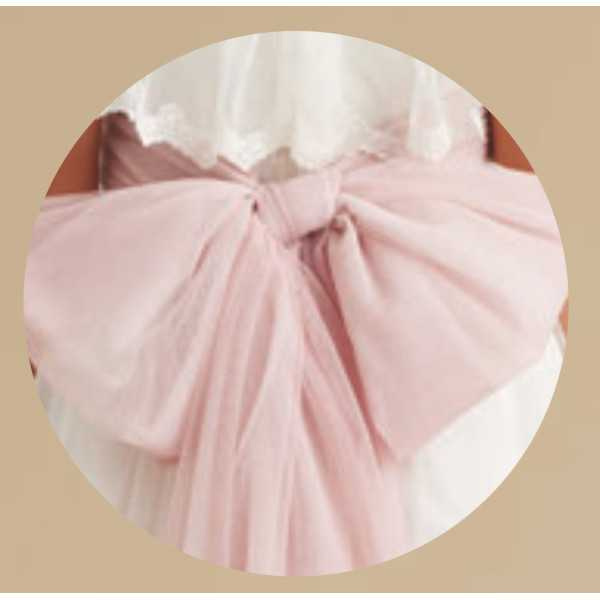 First Holy Communion Pink Tulle Fabric