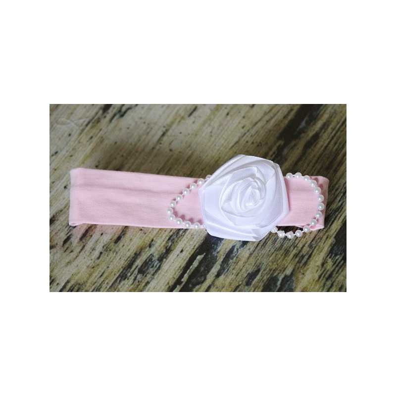 Pearl and Rose Headband for Baptism OB061