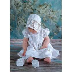 Linen Christening Windmill Outfit for Baby Girl