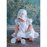 Linen Christening Windmill Outfit for Baby Girl