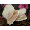 Beige Baby Girl Bow Snow Booties