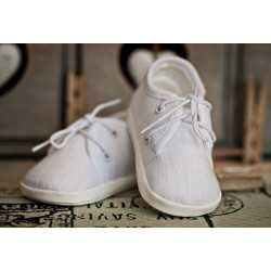 Linen Christening Shoes M005