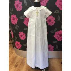 Handmade Linen Boys Christening Robe