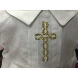 Handmade Linen Boys Christening Robe