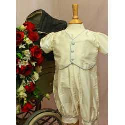 Millie Grace Silk Waistcoat Christening Romper Max