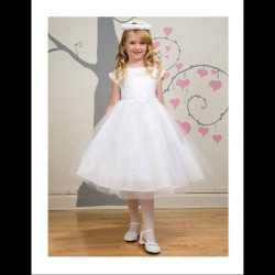 White Seeva flower girl dress Style KC1102