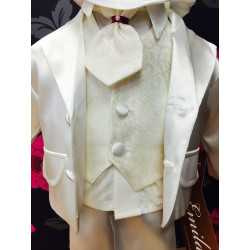 6 piece satin ivory christening suit 