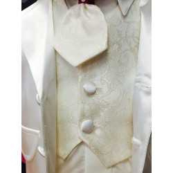 6 piece satin ivory christening suit 