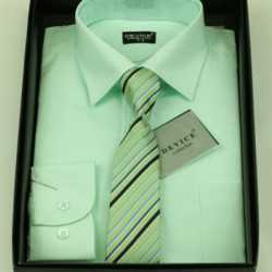 Boys Formal Green Suit Shirt with Tie