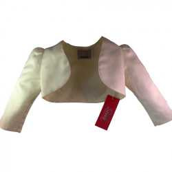 Ivory Satin Long Sleeve Girls Bolero by Sevva