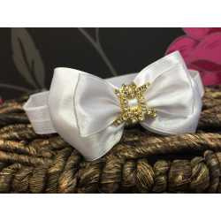 Satin Bow Diamanté Buckle Baby Headband Style 375