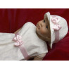 Ivory&Pink Lace Christening/Flower Girl Dress Set with Headband and Hat Hannah