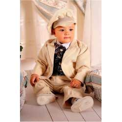 Special Occasions Corduroy Suit Set in Beige&Burgund Style A015+