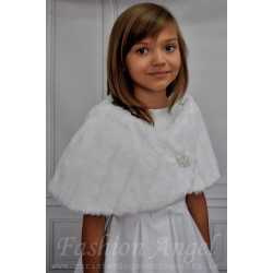 Stunning White Fax Fur Communion/Special Occasion Bolero Cape style CB02