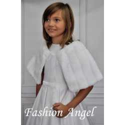 White Fax Fur Communion/Special Occasion Bolero Cape style CB03