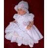 Baby Girls Christening White Dress with Bonnet Style Sophie