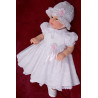 Baby Girls Christening White Dress with Bonnet Style Sophie