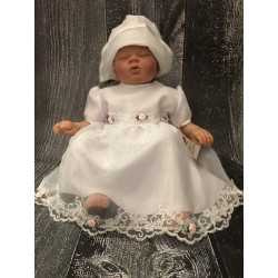 Pretty Christening /Special Occasion Dress with Lace and Roses style Tina