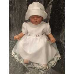 Pretty Christening /Special Occasion Dress with Lace and Roses style Tina